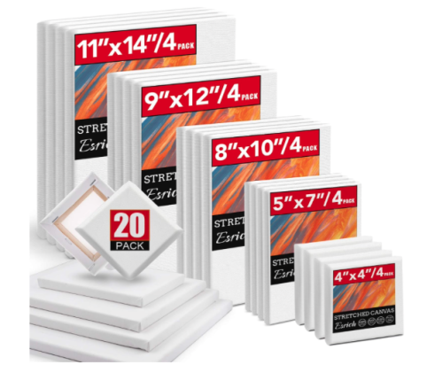 20 Packs Stretched Canvases