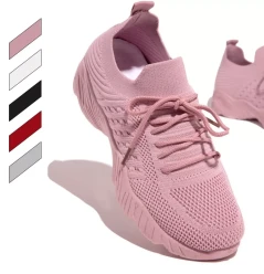 Womens Running Trainers Ladies Sneakers Slip On Pink