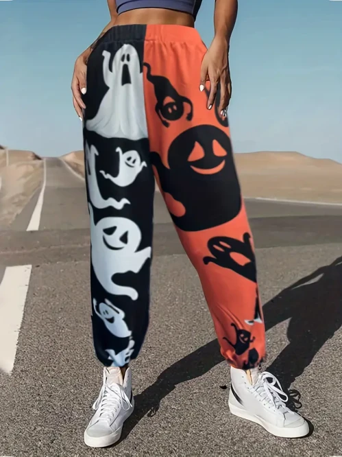 Halloween Ghost Print Pants (womens)