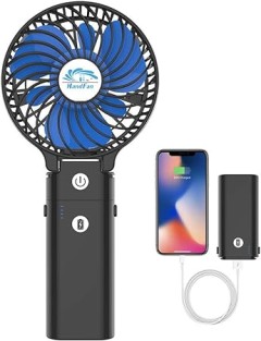 HandFan 5200mAh Handheld Fan Rechargeable, 5-20 Working Hours Hand Fan, 3 Speeds Strong Airflow Personal Fan,