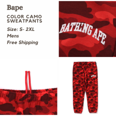 Bape COLOR CAMO SWEATPANTS (RED)