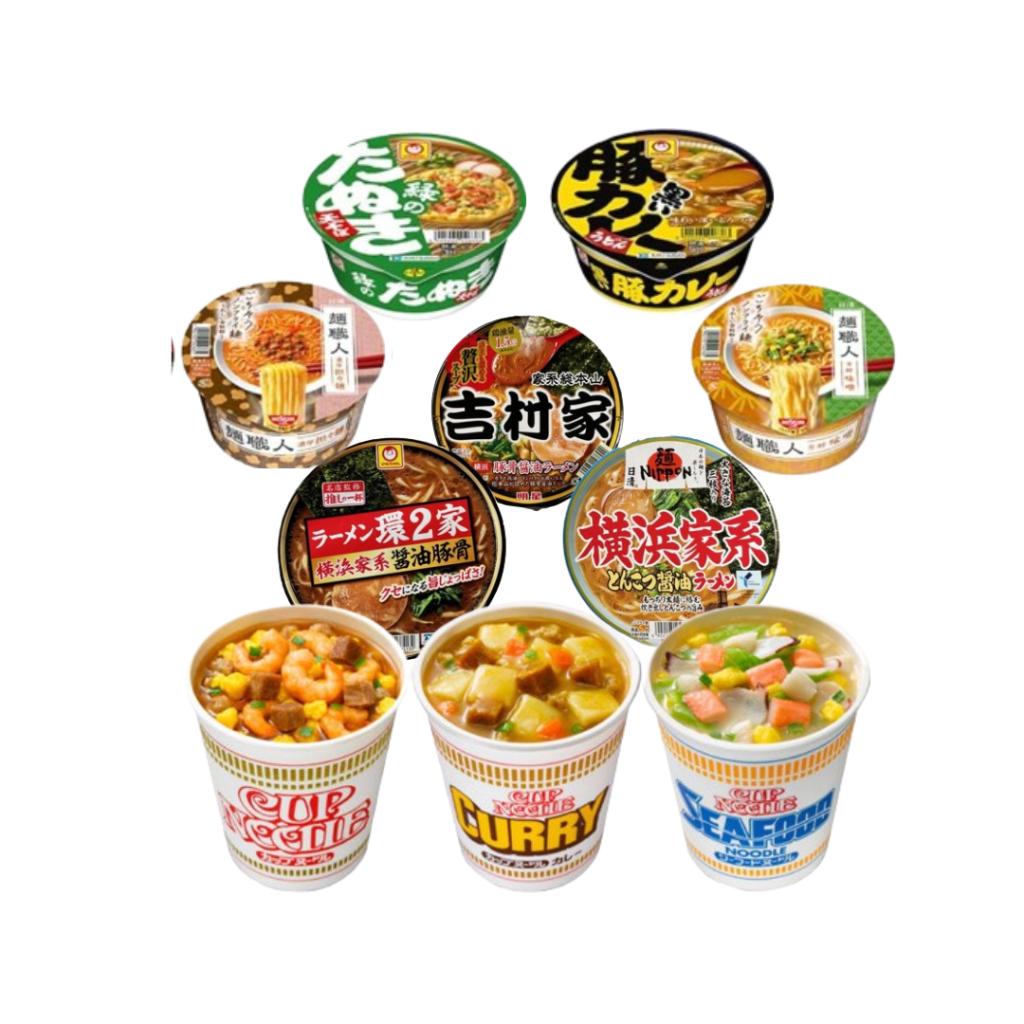 Japanese Snacks with Cup Ramens Box