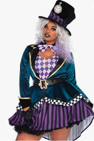 Women's Delightful Mad Hatter Halloween Costume Size: S - 4XL
