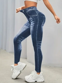 Stretchy Denim Pattern Leggings