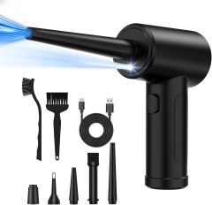 Compressed Air Duster, 3 Gear to 51000RPM Cordless Electric Air Duster, 6000mAh Rechargeable Air Blower with LED Light for Laptop Computer Keyboard Cleaning Pet Hair Crumb Replaces Compressed Air Can