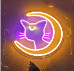 Sailor Moon Luna Neon Sign for Bedroom Wall Decor
