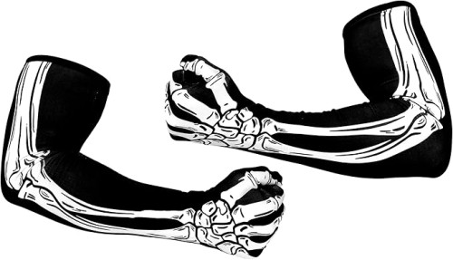 Spooktacular Creations Halloween Skeleton Arm Length Gloves for Adult, Bone Skull Gloves for Women Men for Halloween Cosplay Parties