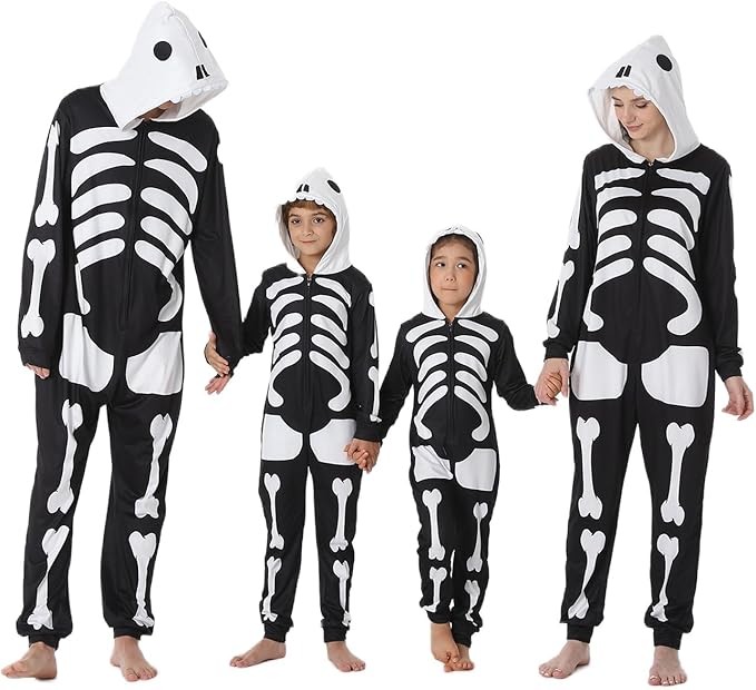 YEAXLUD Family Matching Halloween Pajamas Adult Onesie Couples Men Pjs Women's Novelty One-piece Pajamas