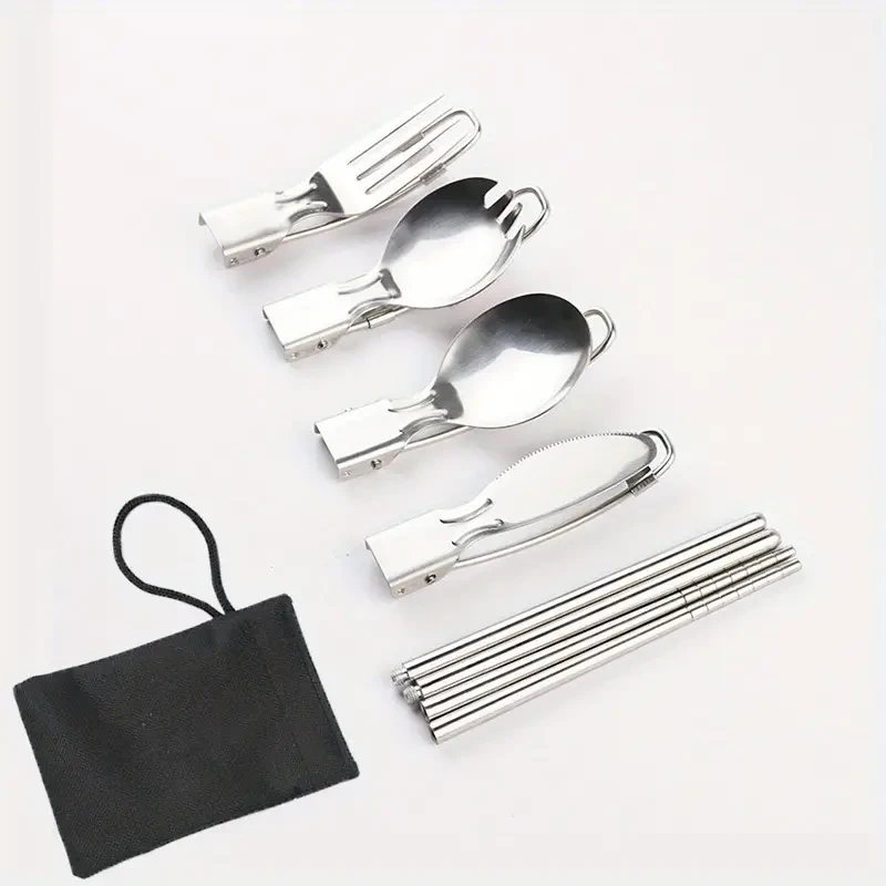 Stainless Steel Folding Cutlery Set