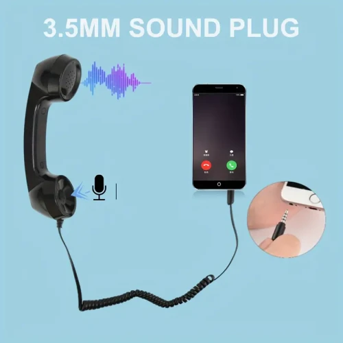 Retro Style Handheld Phone Receiver - Compatible with Most Devices