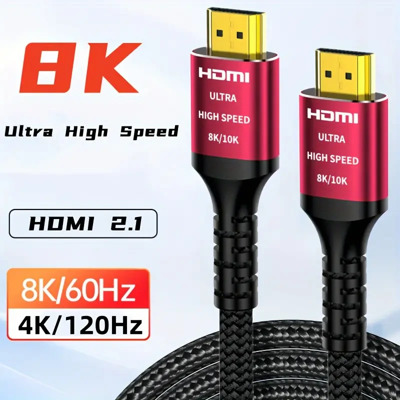 8K Ultra High-Speed Cable - 48 Gbps, 4K@120Hz & 8K@60Hz Compatible