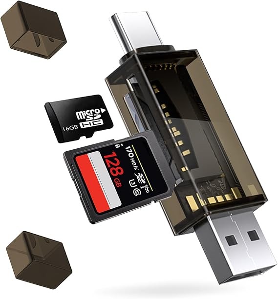 Dual Connector SD Card Reader - USB 2.0/USB-C Adapter