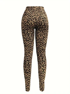 High Waist Leopard Print Yoga Pants - Stretchy & Stylish Skinny Leggings