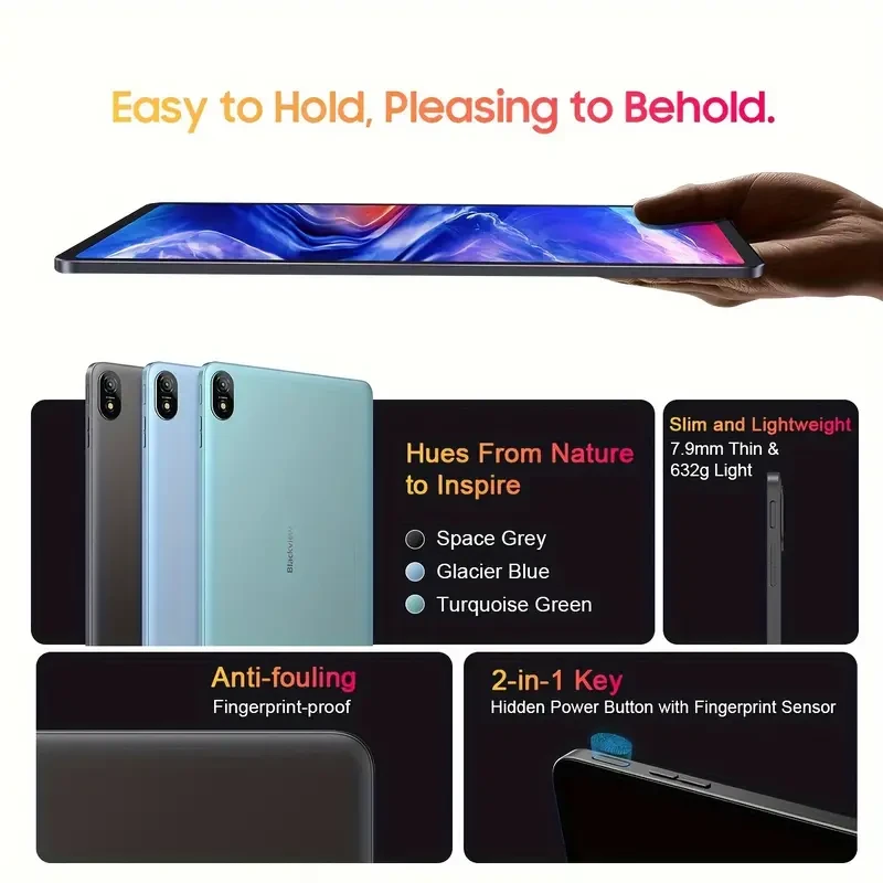 Blackview Tab18 Top Tablet 30.48 cm [2024], 12GB RAM +256GB ROM, Up To 16GB Extended RAM And 1TB ROM, Android 13 Tablet, Helio G99 Octa-Core Gaming Tablet, 8800mAh Battery 33W, 2.4K Display, 16MP+8MP, 4G LTE+5G WiFi, Widevine L1