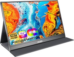MNN Portable Monitor 15.6inch FHD 1080P USB C HDMI Gaming Ultra-Slim IPS Display w/Smart Cover & Speakers, HDR Plug&Play, External Monitor for Laptop PC Phone Mac