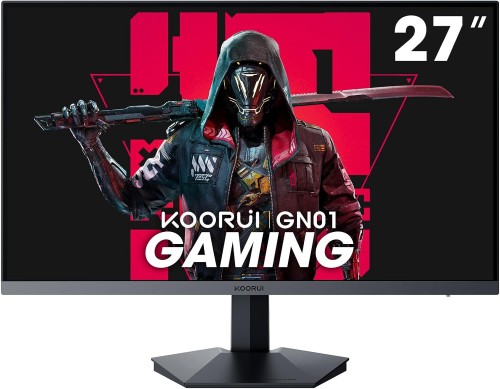 KOORUI 27" Gaming Monitor, FHD 1080p 165hz Mointor with 1ms (MPRT) Response Time, DCI-P3 90% Color Gamut, Adaptive Sync Compatible, HDMI x 2, DisplayPort, Black (GN01)