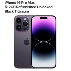 iPhone 16 Pro Max 512GB Refurbished Unlocked Black Titanium