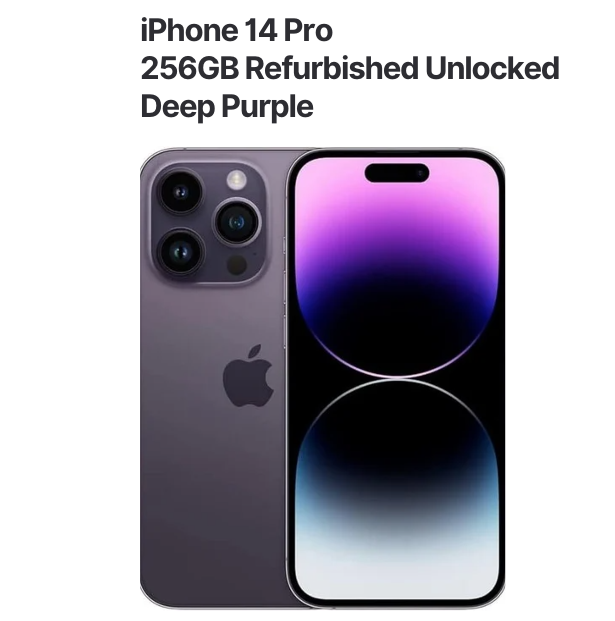Refurbished iPhone 14 PRO 256GB Unlocked