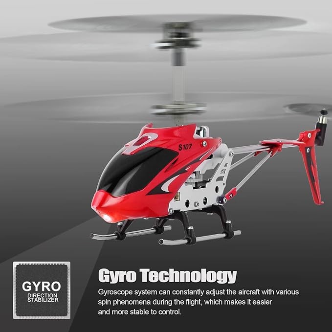 S107/S107G Phantom 3CH 3.5 Channel Mini RC Helicopter with Gyro Red