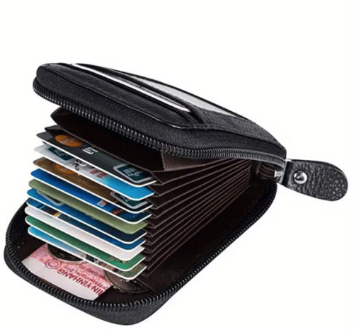 Accordion Zipper Card Holder - Portable Multi-Slot Organizer for All Your Cards