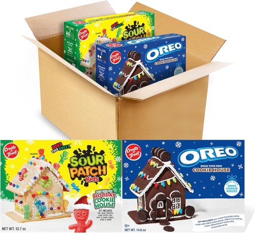 Create-A-Treat OREO & SOUR PATCH KIDS Holiday Cookie House Decorating Kits - 2-Pack Variety