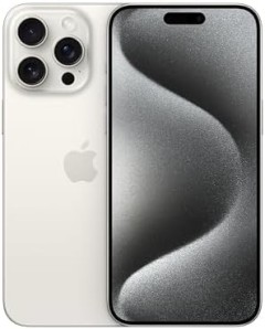 Apple iPhone 15 Pro Max, 256GB, White Titanium - Unlocked (Renewed Premium)