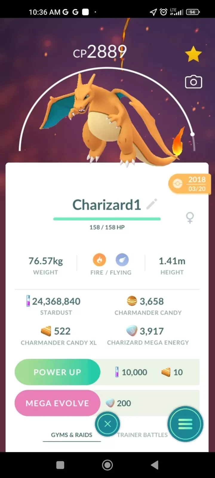 Digital Pokemon Go Charizard