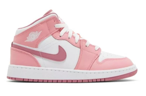 Nike Air Jordan 1 Mid GS Coral Chalk White Pink Shoes (DQ8423-616)