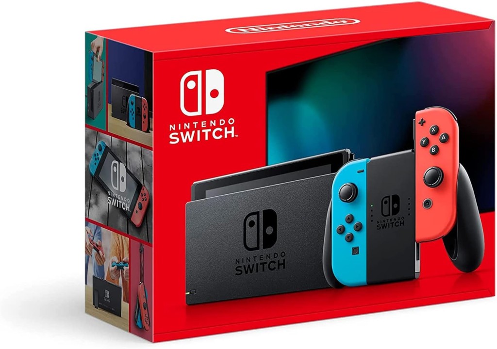 Nintendo Switch 1 with Neon Blue and Neon Red Joy‑Con