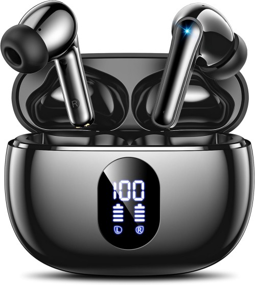 Wireless Bluetooth Earbuds with Deep Bass, 48H Playtime, IPX7 Waterproof