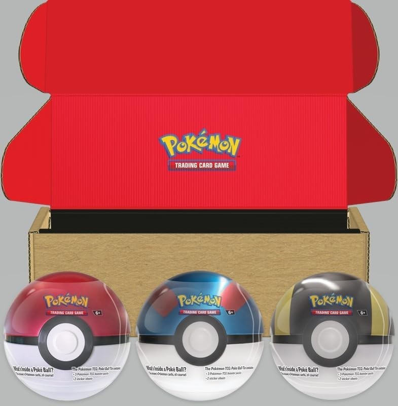 Pokemon TCG Poké Ball Tin 3-Pack Bundle 2024- Poké Ball, Great Ball, Ultra Ball