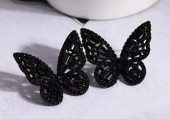 Black Butterly Earrings