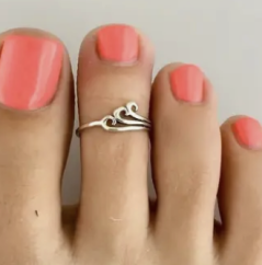 Silver Wave Toe Ring