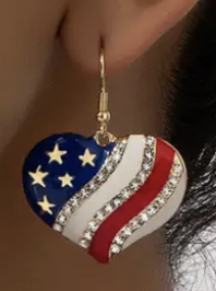 American Pride Heart Earrings