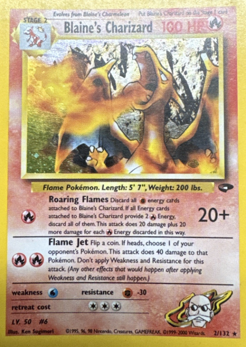 Blaines Charizard Gym Challenge Vintage Card