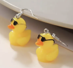 Rubber Duck Dangly Earrings