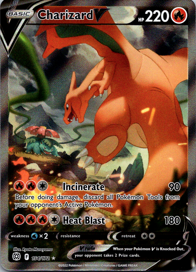 Pokemon Charizard V Alternate Alt Art Brilliant Stars 154/172