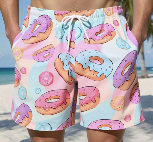 Donut Printed Beach Shorts