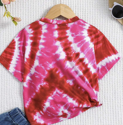 Casual Heart Print Short Sleeve T-Shirt: