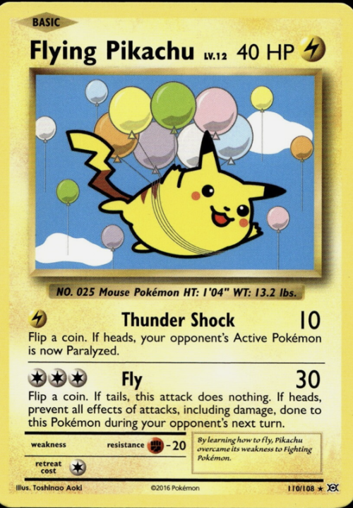 Flying Pikachu Pokemon Card