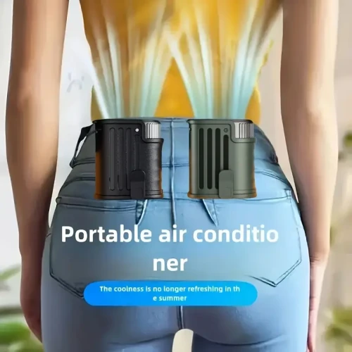 Portable Rechargeable Fan – Neck/Waist Clip, USB-C, 10000mAh, 5 Speeds + LED