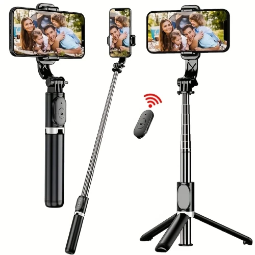 40-Inch Retractable Selfie Stick Tripod with Wireless Remote – 360° Rotation & Anti-Shake Stability