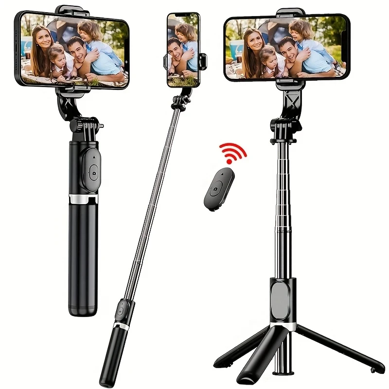 40-Inch Retractable Selfie Stick Tripod with Wireless Remote – 360° Rotation & Anti-Shake Stability