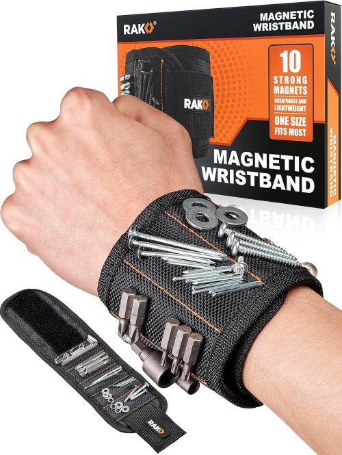 Magnetic Wristband for Holding Screws, Nails and Drill Bits
