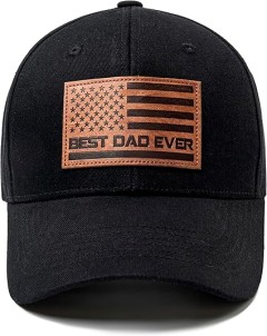 Best Dad Ever American Flag Hat – Black Dad Cap for Father’s Day, Birthday Gifts from Daughter or Son