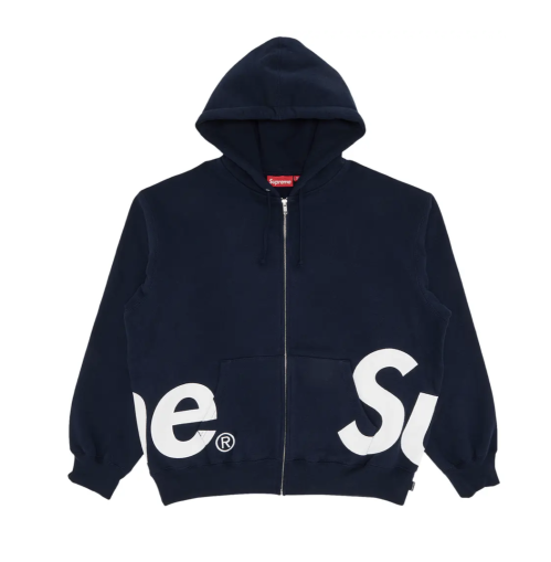 Supreme Big Logo Zip Up Hooded Sweatshirt