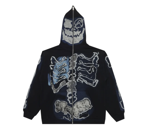 Cactus Jack by Travis Scott × Fragment Skeleton Graffiti Full Zip Hoodie