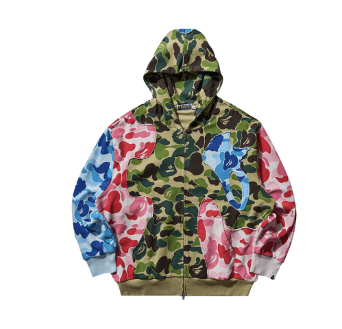 BAPE ABC Camo Patchwork Relaxed Fit Zip Hoodie