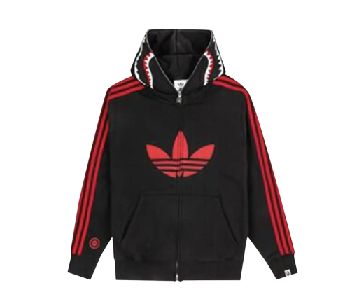 BAPE x Adidas Shark Fleece Full Zip Hoodie 'Black'