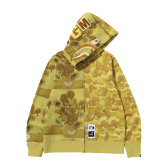 BAPE x Van Gogh Museum Shark Full Zip Hoodie 'Yellow'